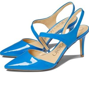 Calvin Klein Women's Geena Pump Aqua Blue Patent Size 6.5